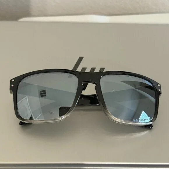 OO9102 Oakley Holbrook Dark Ink Fade Prizm Polarized Silver Reflective Lenses - Picture 3 of 8
